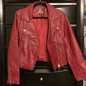 Burgundy moto jacket